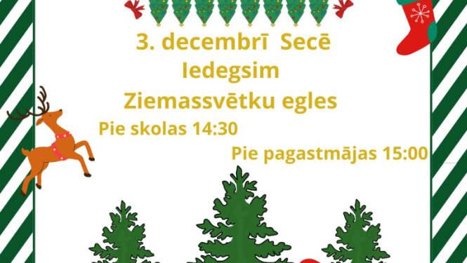 Ziemassvētku egļu iedegšana Secē