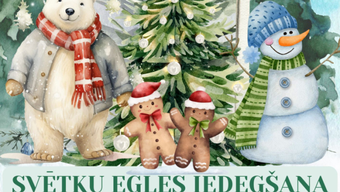 Svētku egles iedegšana Jaunjelgavā