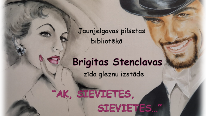 Zīda gleznu izstāde Jaunjelgavas bibliotēkā