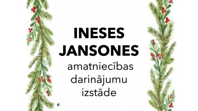 Ineses Jansones amatniecības darinājumu izstāde Mazzalves pagasta bibliotēkā 