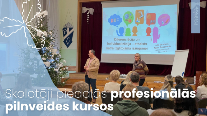 Skolotāji piedalās profesionālās pilnveides kursos