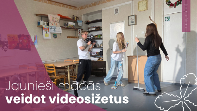 jaunieši mācās veidot videosižetus