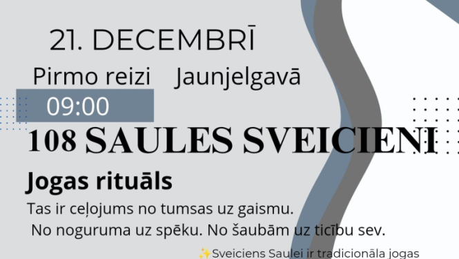 Jogas rituāls “108 Saules sveicieni” Jaunjelgavā