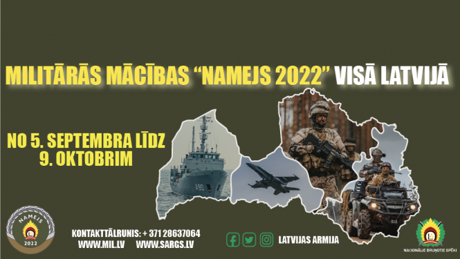 Aizkraukles novadā notiks militārās mācības “Namejs 2022”