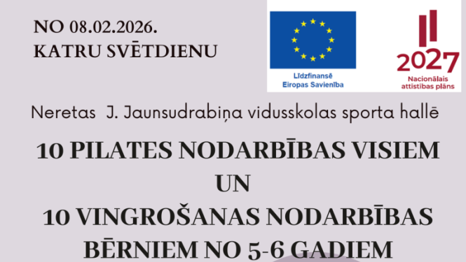 Pilates un vingrošanas nodarbības