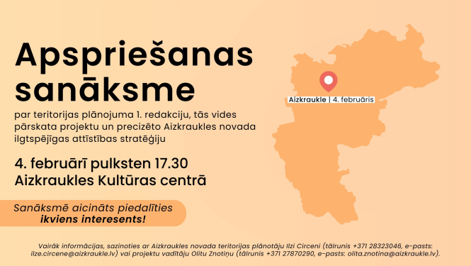 apspriešanas sanāksmes afiša