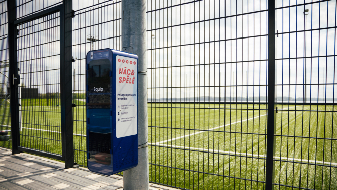 Aizkrauklē atklāta bezmaksas sporta inventāra stacija
