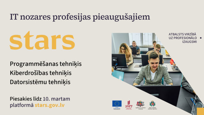 afiša par pieteikšanos mācībām