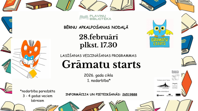 Lasīšanas veicināšanas programmas “Grāmatu starts” 2026. gada cikla 1. nodarbība