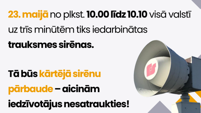 informatīvs baneris par trauksmes sirēnu iedarbināšanu