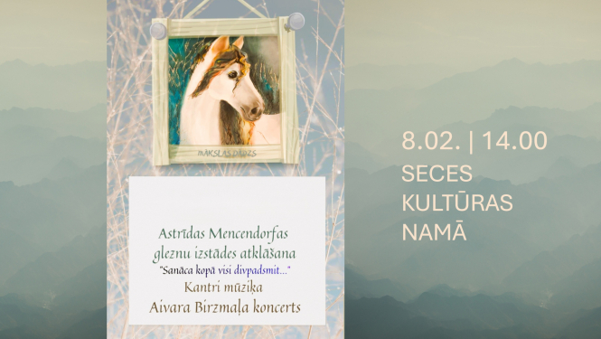 Atrīdas Mencendorfas gleznu izstādes atklāšana un kantrī mūziķa Aivara Birzmaļa koncerts