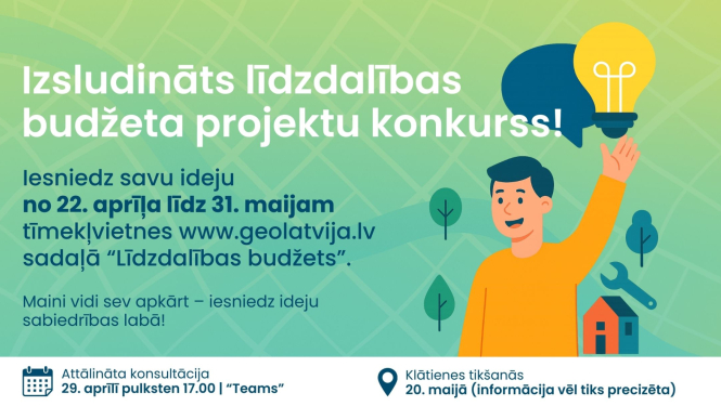 Izsludināts līdzdalības budžeta projektu konkurss