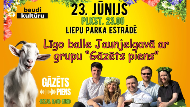 Līgo balle Jaunjelgavā ar grupu "Gāzēts piens"