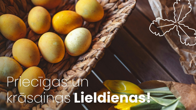 dzeltenas Lieldienu olas groziņā