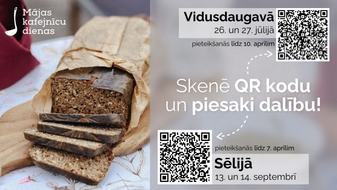 afiša par pieteikšanos Mājas kafejnīcu dienām