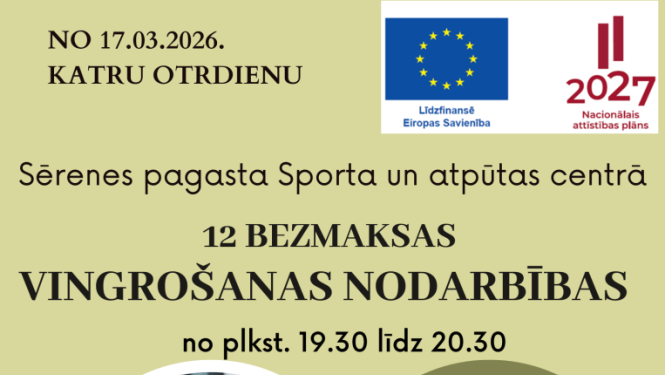 Vingrošanas nodarbību afiša