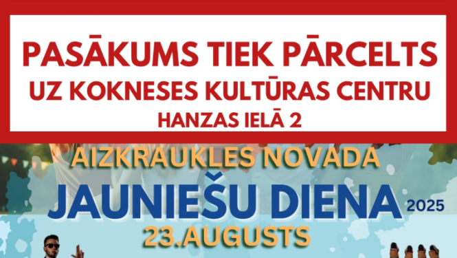 Aizkraukles novada jauniešu dienas pasākuma baneris