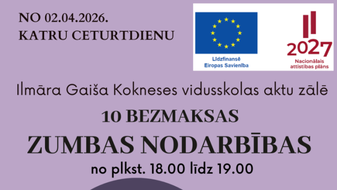 Zumbas nodarbību afiša