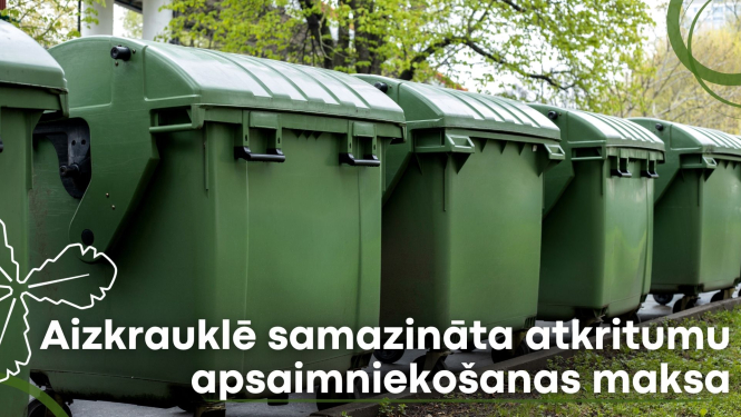 samazināta atkritumu apsaimniekošanas maksa