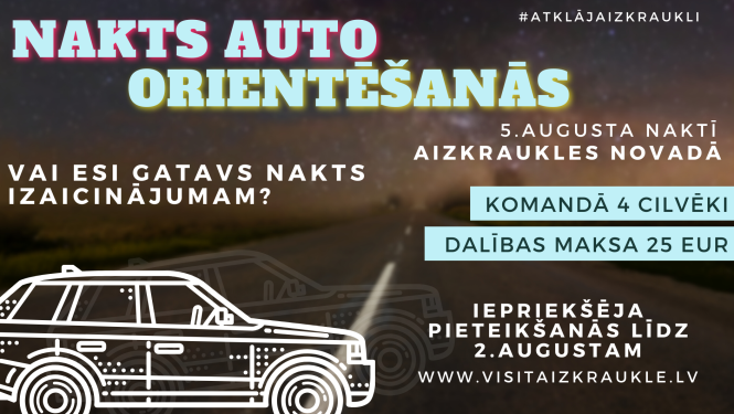 nakts auto orientēšanās