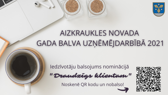 noskene QR kodu un nobalso par klientam draudzīgāko uzņēmēju