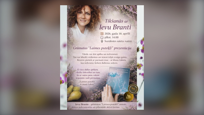 Tikšanās ar Ievu Branti. Grāmatas "Laimes putekļi" prezentācija
