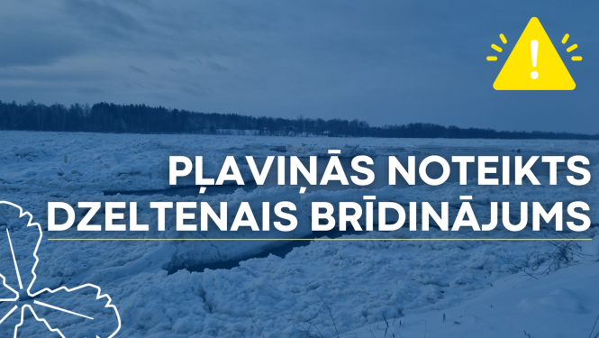 Pļaviņās dzeltenais brīdinājums