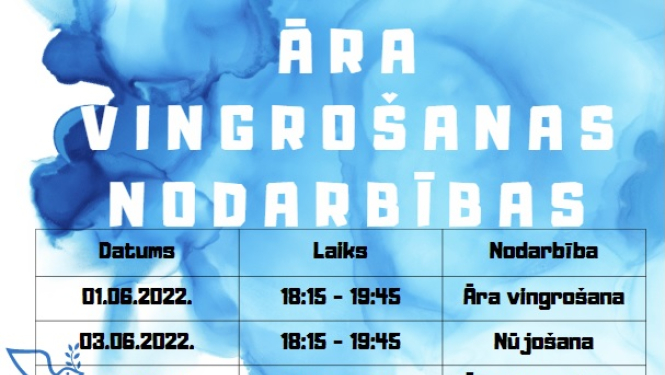 āra vingrošanas nodarbība