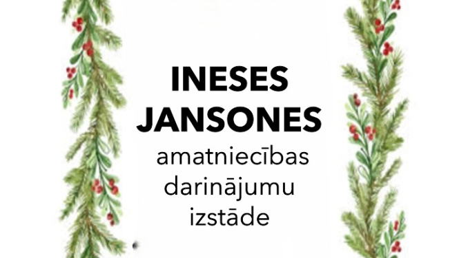 Ineses Jansones amatniecības darinājumu izstāde Mazzalves pagasta bibliotēkā 