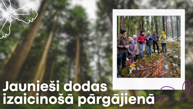 jaunieši dodas pārgājienā