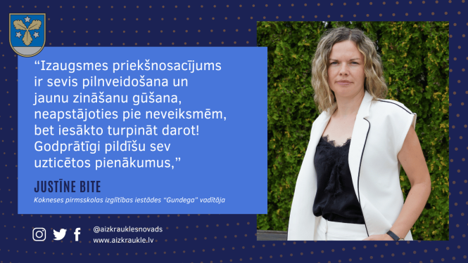 Kokneses “Gundegu” vadīs Justīne Bite