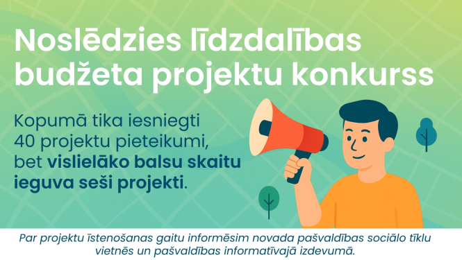 Noslēdzies līdzdalības budžeta projektu konkurss