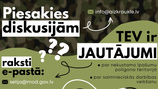 afiša par poligona jautājumiem