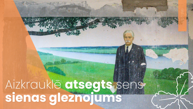 atklātais sienas gleznojums domes ēkā