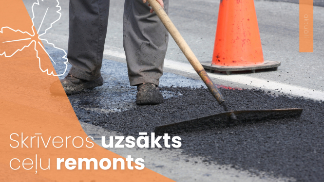Skrīveros uzsākts ceļu remonts
