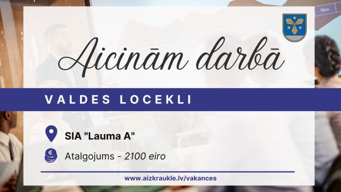 Aicinām darbā valdes locekli