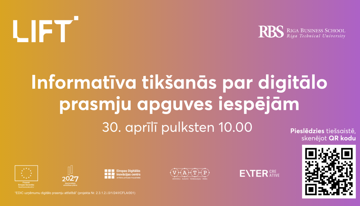 informatīvās tikšanās par prasmju apguvi afiša