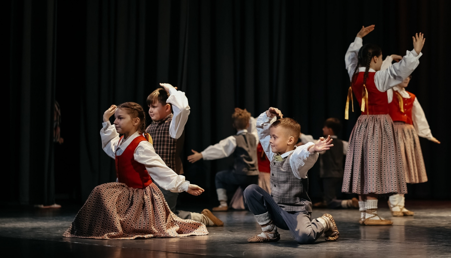 skolēnu tautas deju skate