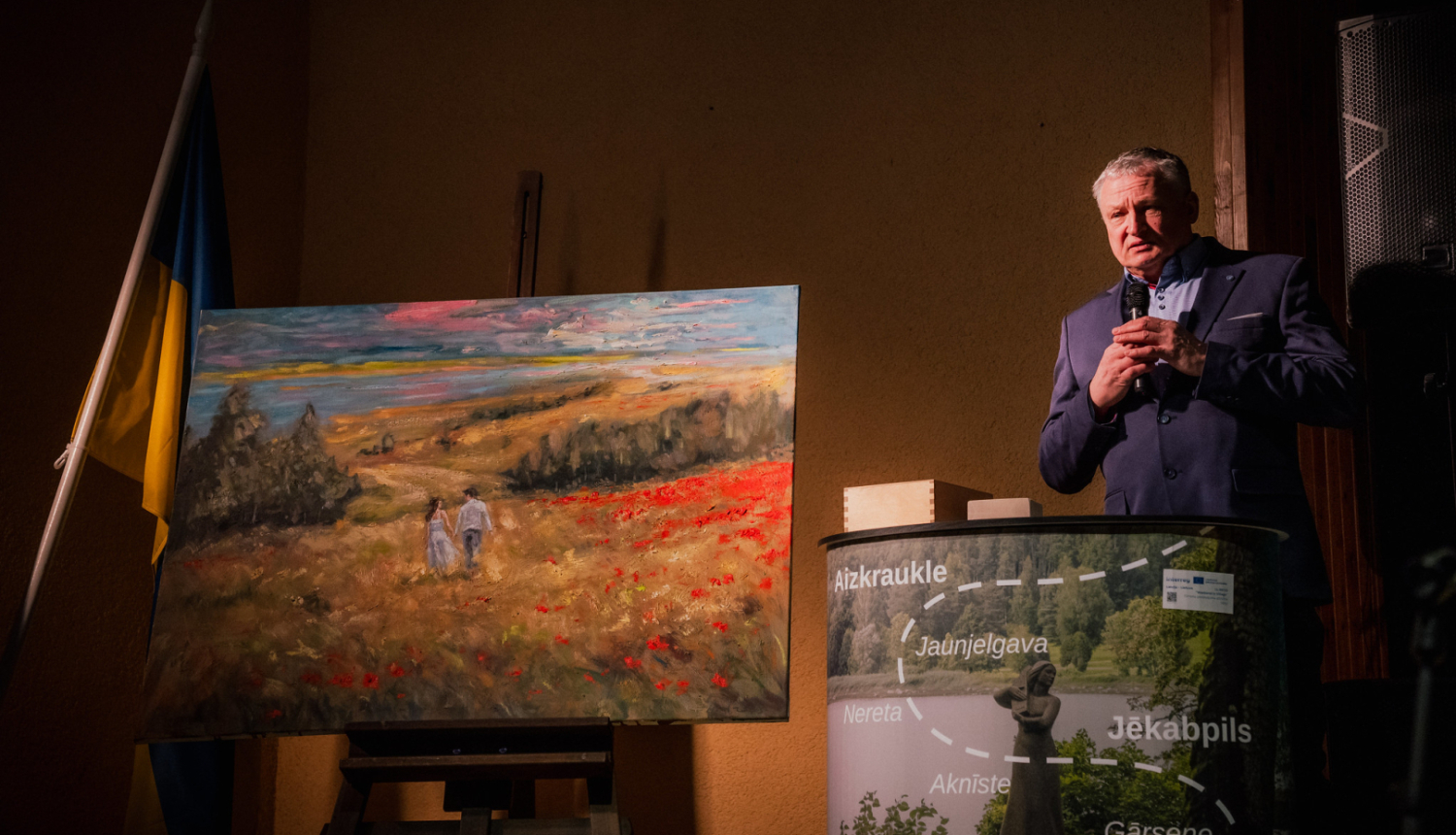 Tiek izsolīta glezna Ukrainas atbalstam