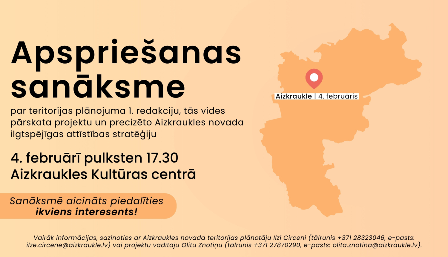 apspriešanas sanāksmes afiša