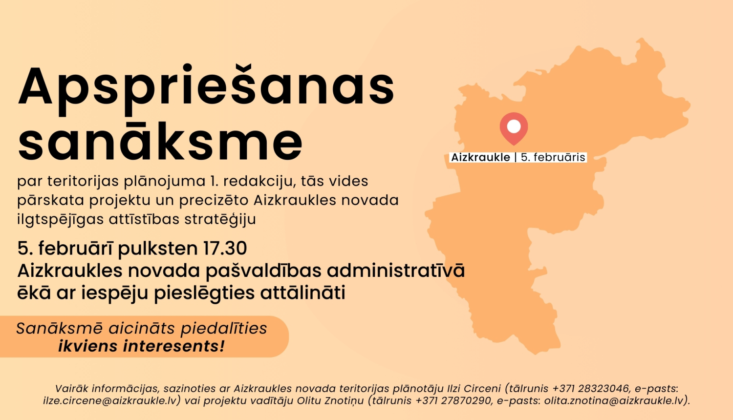 apspriešanas sanāksmes afiša