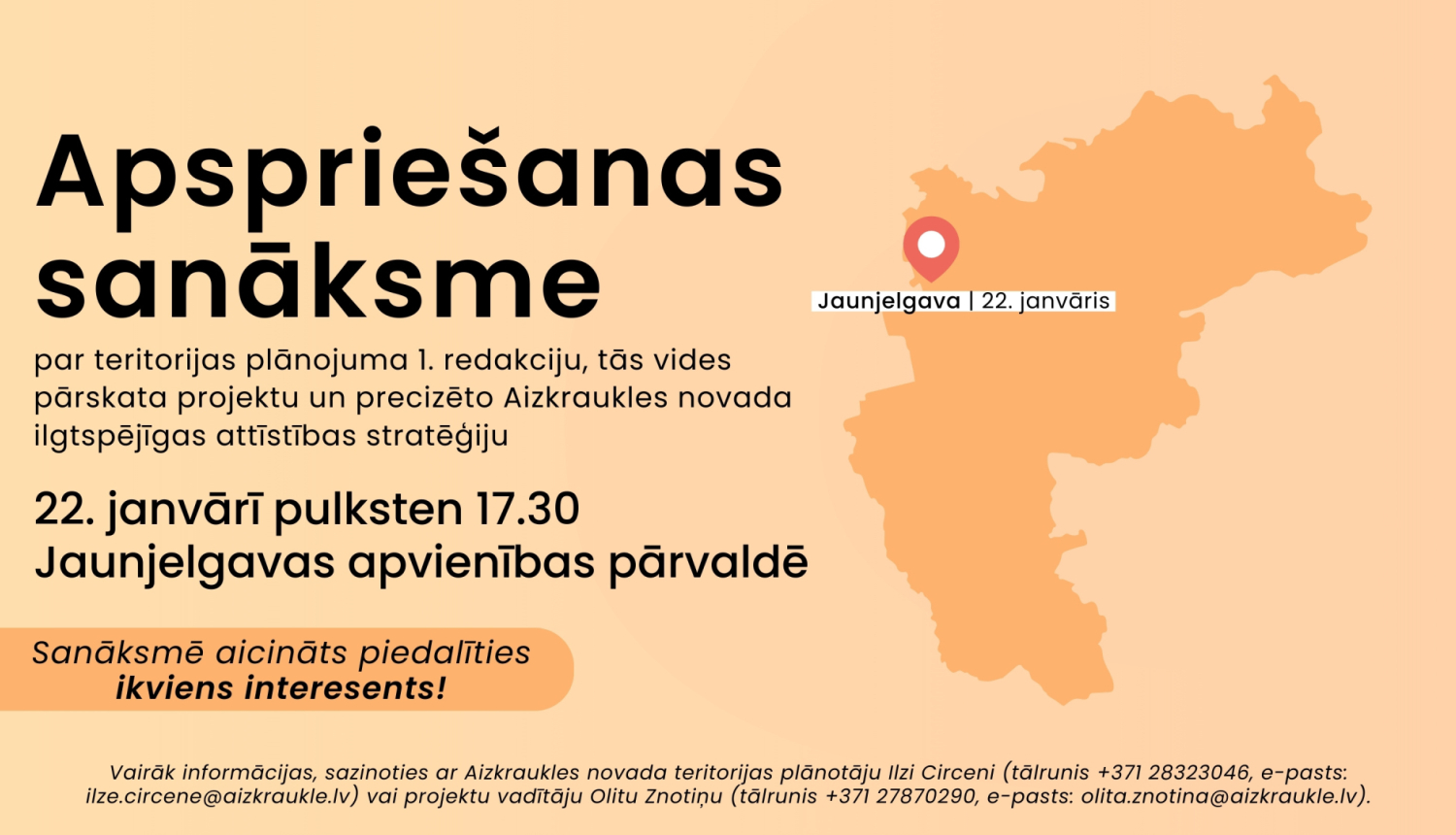 apspriešanas sanāksmes afiša