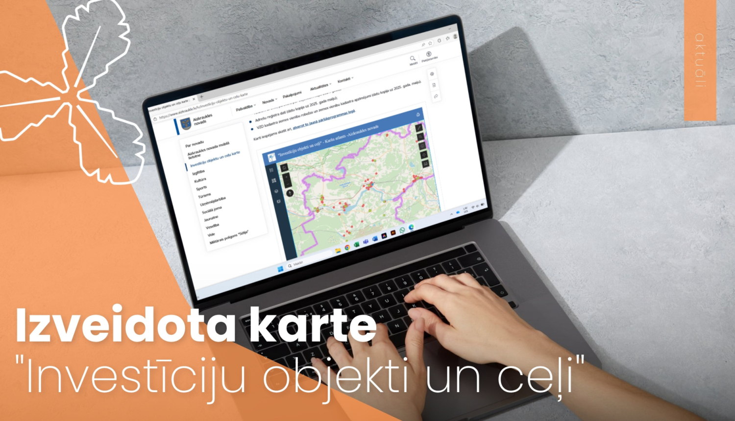 Izveidota karte "Investīciju objekti un ceļi"