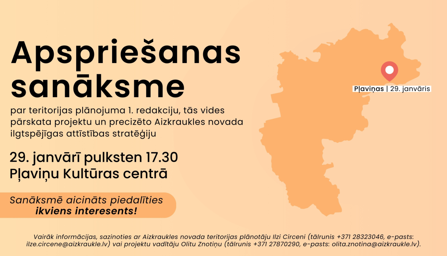 apspriešanas sanāksmes afiša