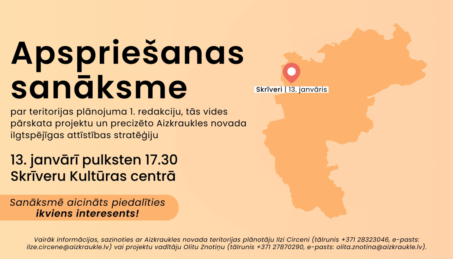apspriešanas sanāksmes afiša