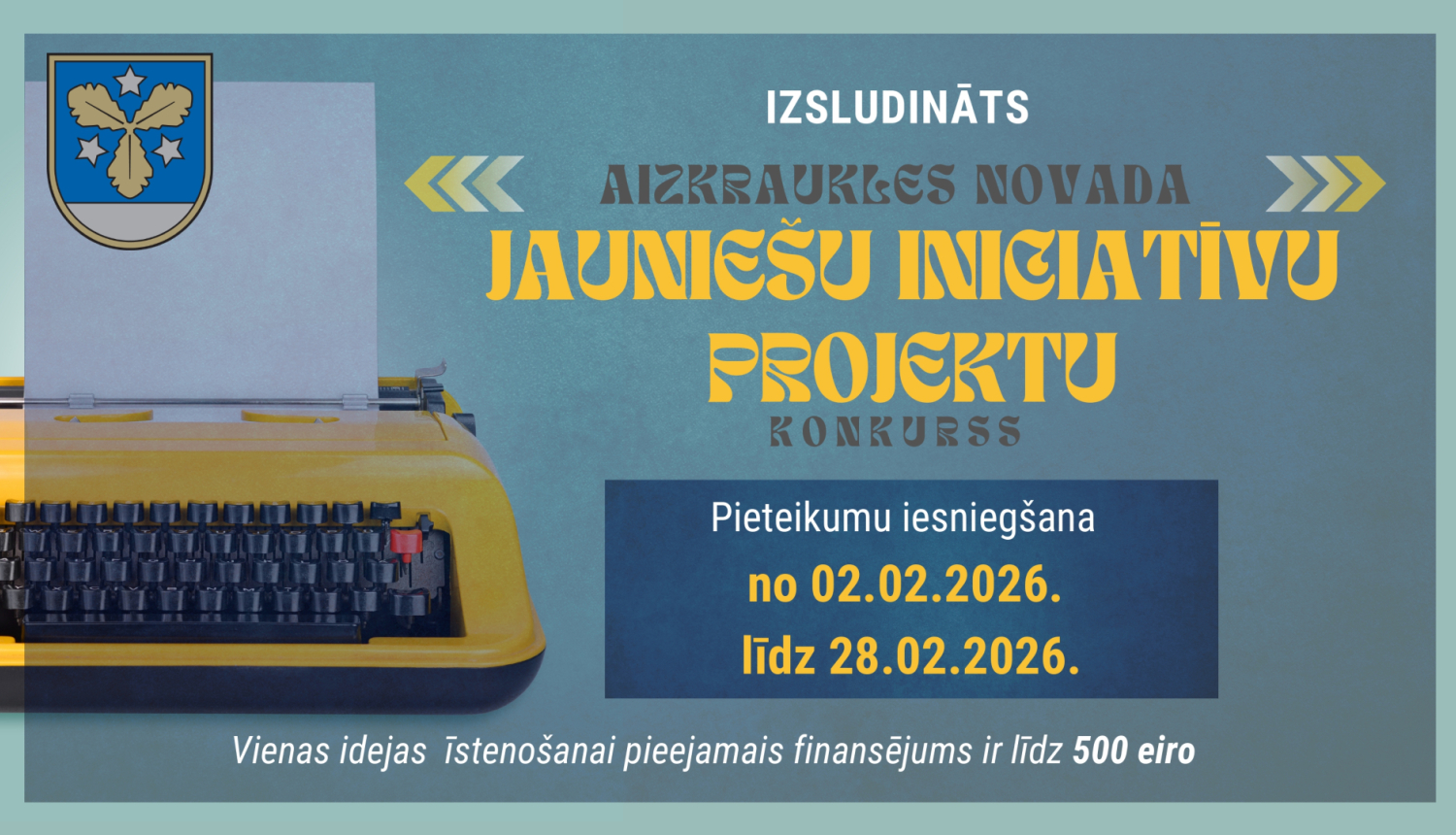 baneris par jauniešu iniciatīvu projektu konkursu