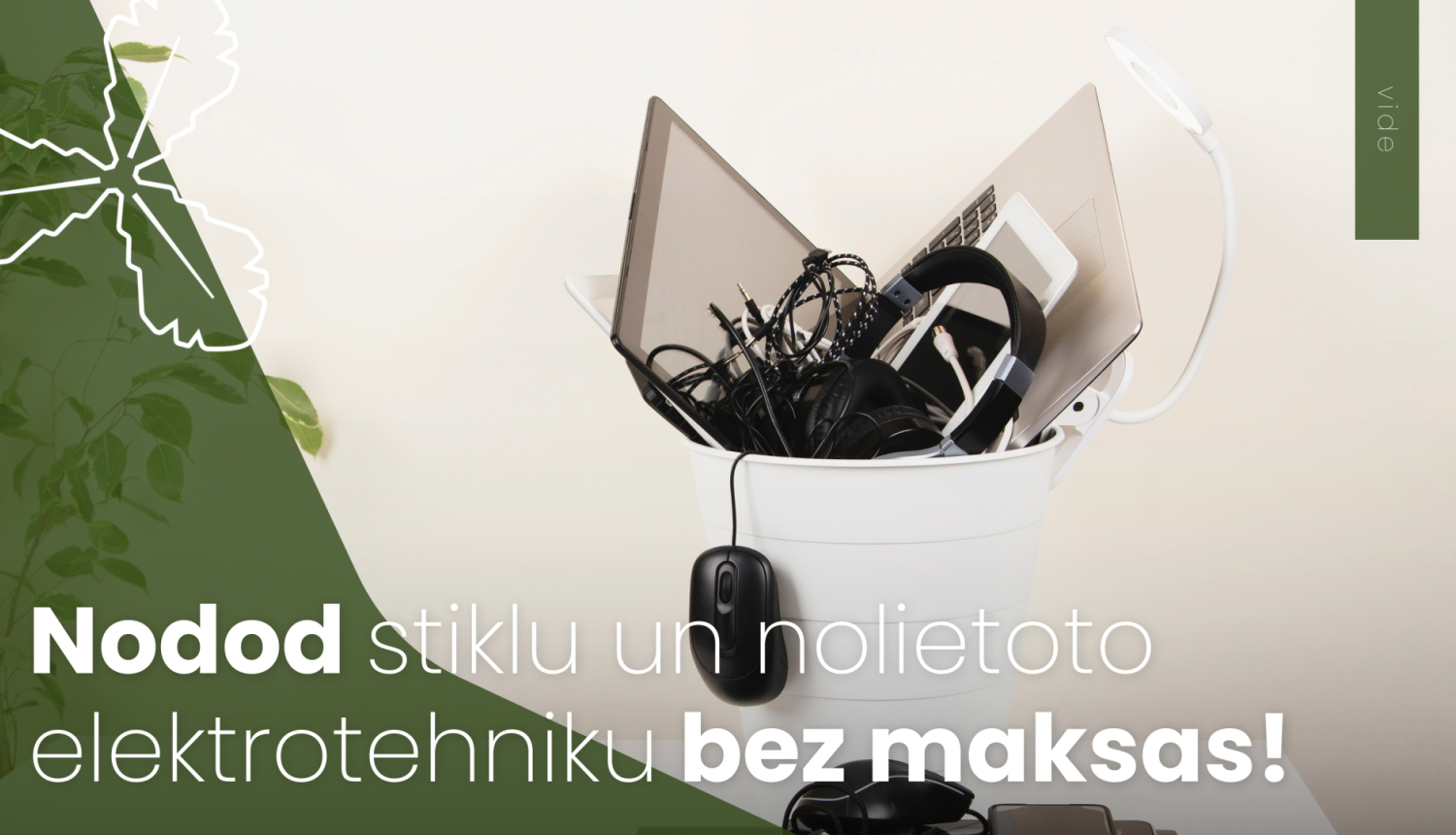 atkritumu tvertnē ievietota elektrotehnika