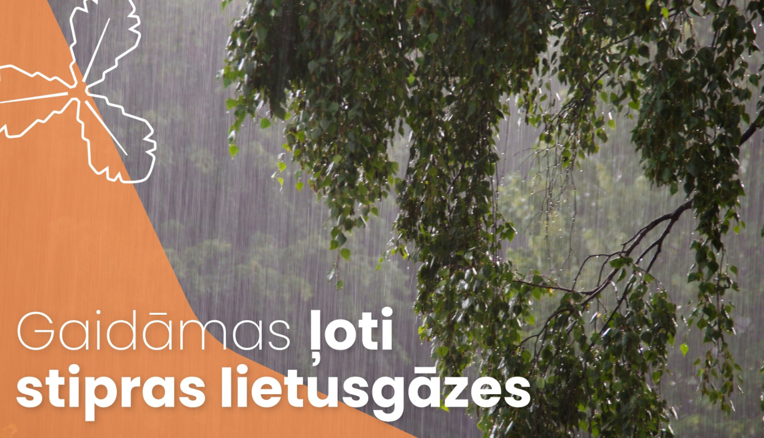 Gaidāmas ļoti stipras lietusgāzes