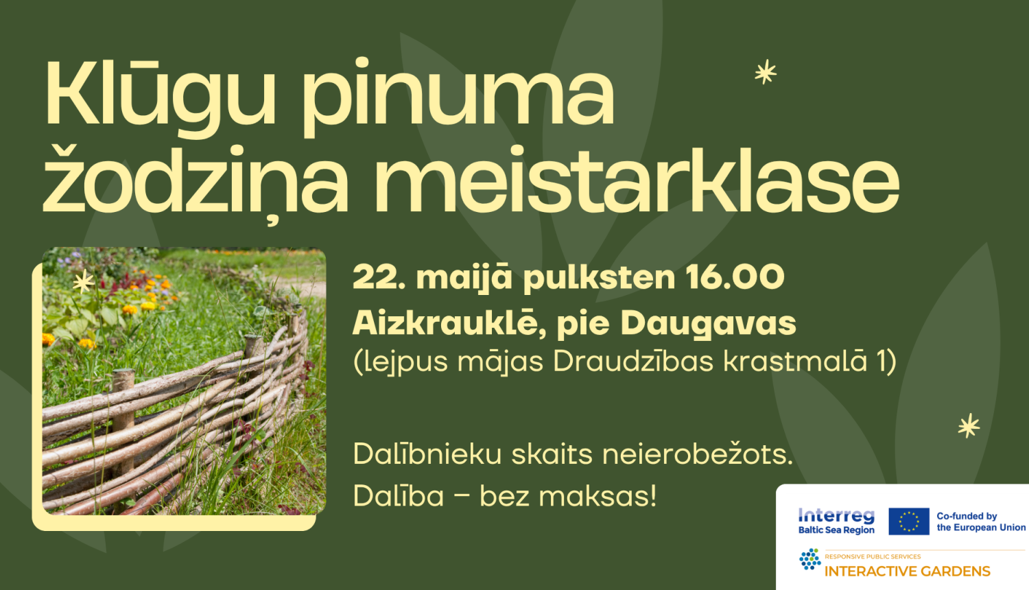 klūgu pinuma žodziņa meistarklases afiša