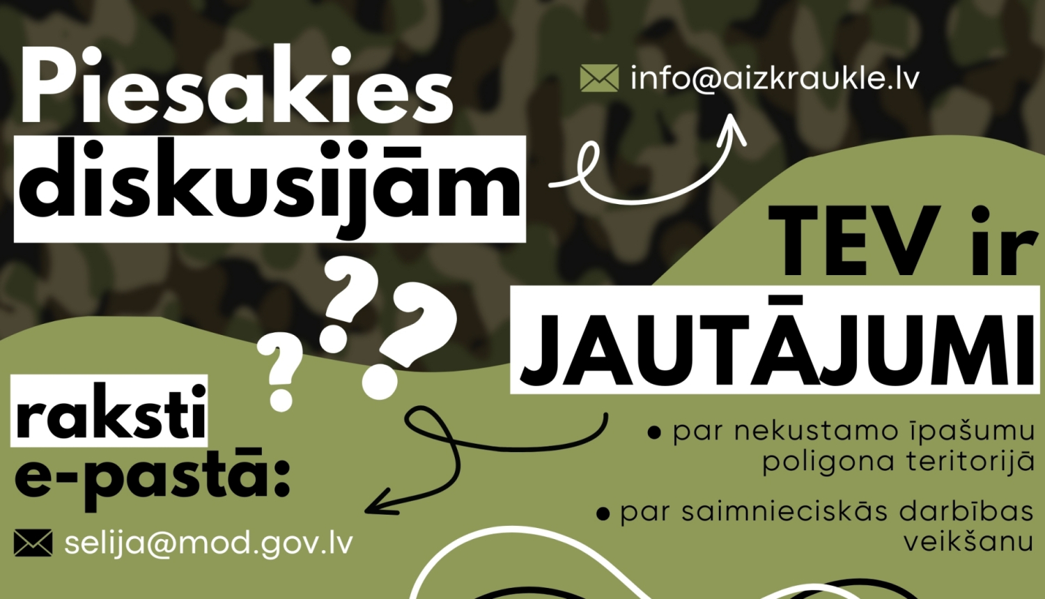 afiša par poligona jautājumiem